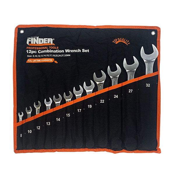 12 Piece Finder Carbon Steel Combination Wrench Set (8mm to 32mm)