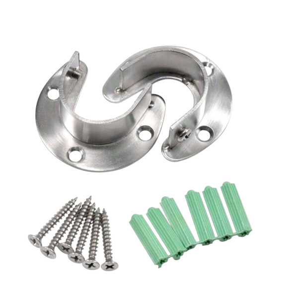 Stainless Steel U-Shaped Cabinet Sockets Flange Sleeve 26mm (Silver)