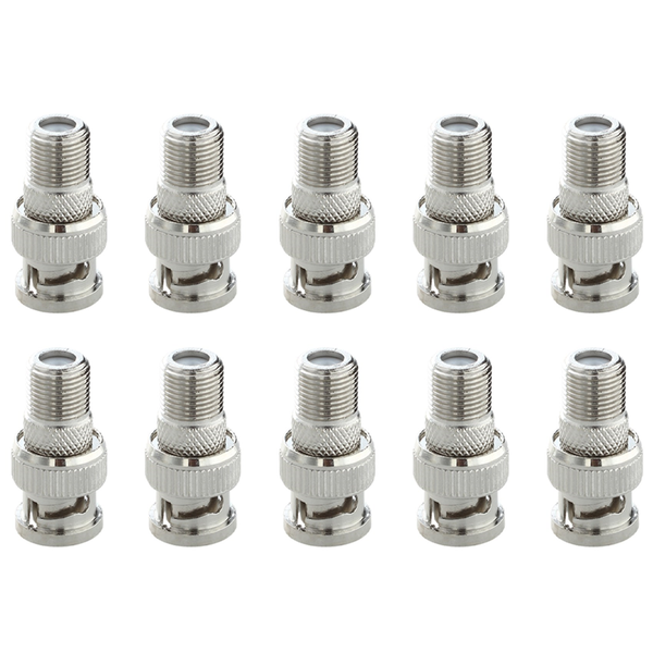 10Pcs Bnc Male Plug To F Female Jack Adapter