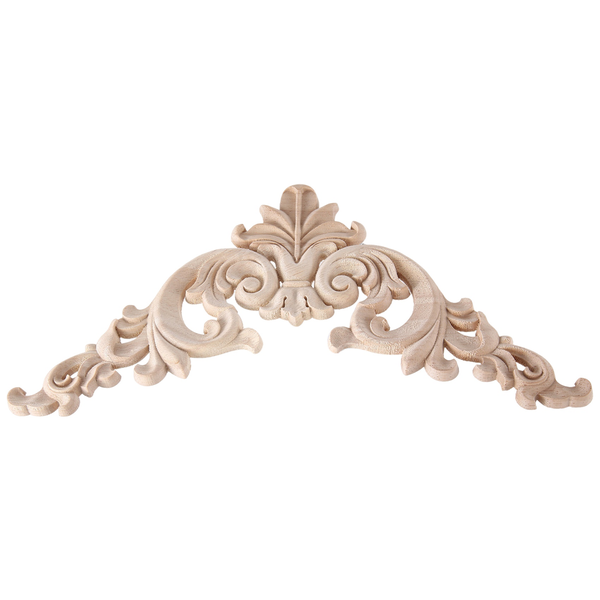 20x20cm Rubber Wood Oak Carved Corner Onlay Applique Cabinet Unpainted