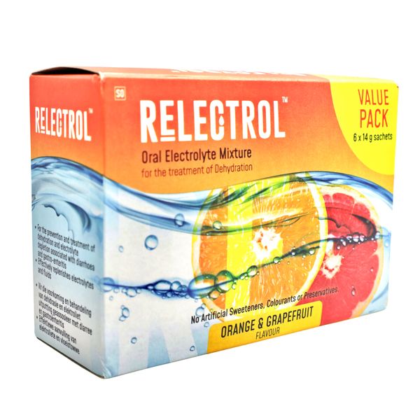 Relectrol - Electrolyte Mixture Orange &amp; Grapefruit 14g X 6 Sachets