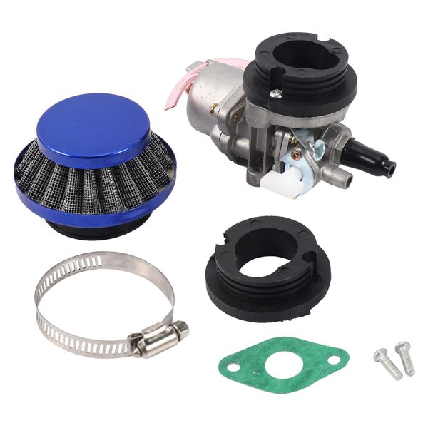 Carburetor + Blue Filter + Stack for 2 Stroke 47Cc Compatible with Mini