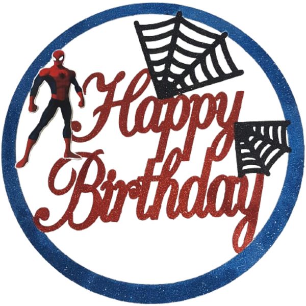 Spiderman Round Glitter Wooden Sign 74cm