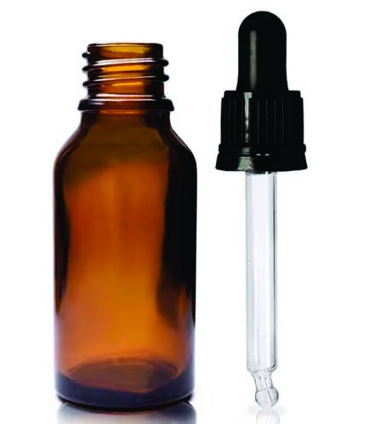 x144 Amber Essential Oil Glass Bottle with Pipette - 50ml