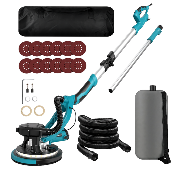 Electric Drywall Sander with Dust Collector Extendable Handle LED Light