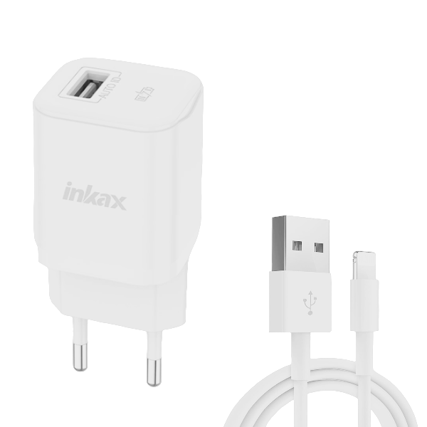INKAX - HC-01 - Charging Adapter With iPhone Cable - White
