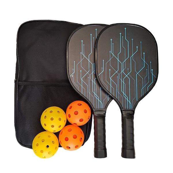 Classic Pickleball Set - Blue Line Design - 2 Pack - In Classic Bag
