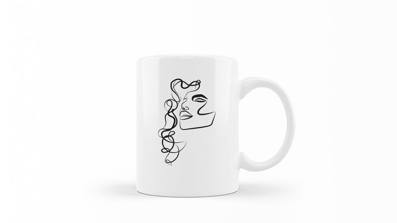 Designer Line Art Coffee Mug - Beauty 31