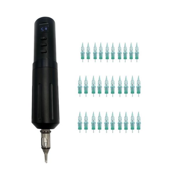 Wireless Tattoo Machine Pen with 30 Cartridge Needles 1203RL