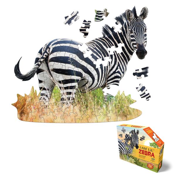 Madd Capp I Am Lil' Zebra Animal Shaped Jigsaw Puzzle - 100 Pieces