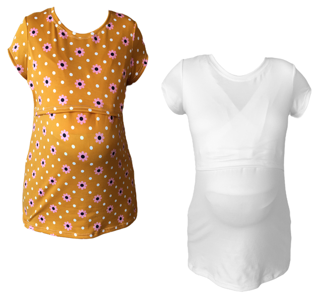 2 Pack-Mustard Pink Flower &amp; White image