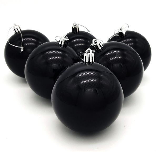 Bufftee Big Christmas Tree Baubles - Reflective Balls 6 Pack - Shiny Teal
