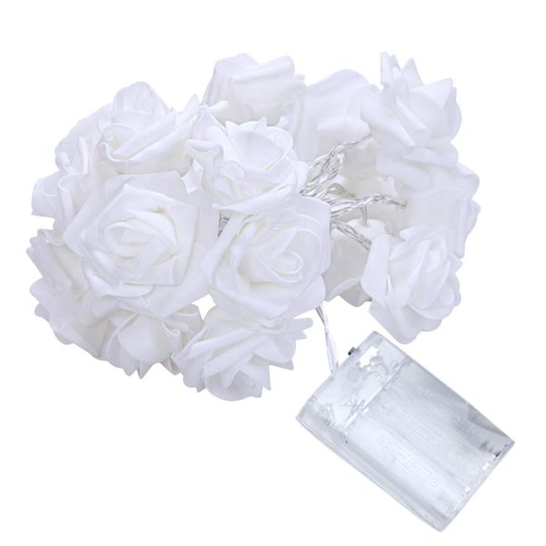 Classic White Rose Wedding Fairy Lights Warm White 1.5m- Battery Operated