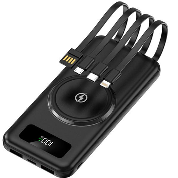 20000mAh Magnetic Portable Charger-Power-Bank with USB - Black