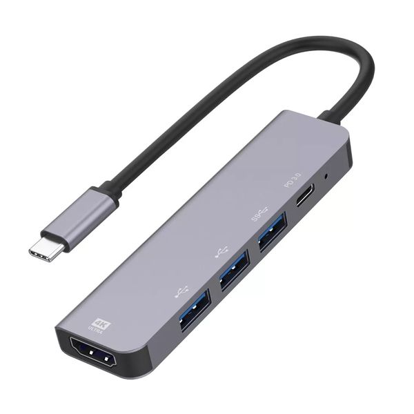 5-in-1 USB-C Multifunctional Docking Station Hub HDMI+USB/3+Type-C PD3.0