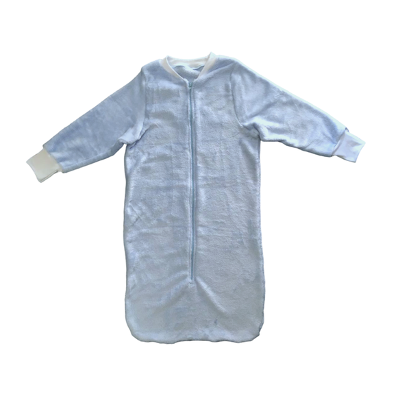 Mongolian Fleece Baby Sleeping Bag with Fold Over Mittens - Baby Blue
