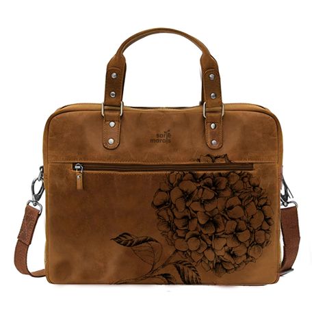 Genuine Leather Laptop Bag Hydrangea 11