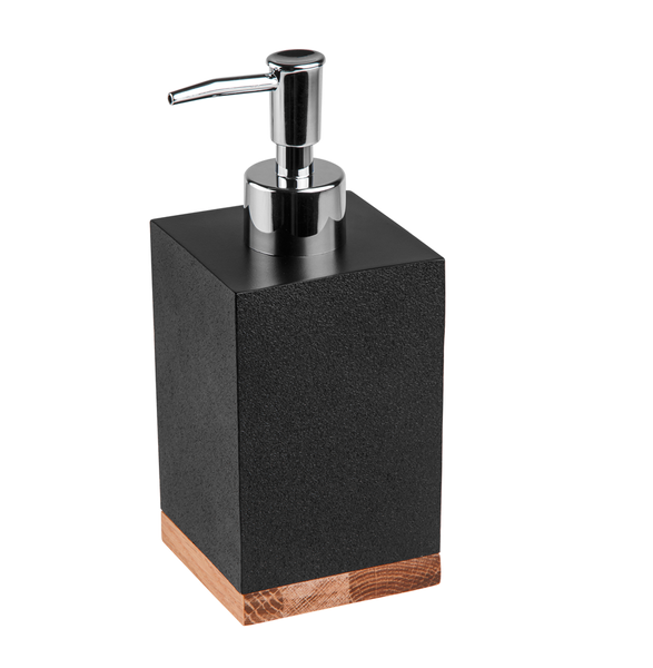 Black Polyresin Soap Dispenser - Wood Bliss Design - 3 Pack