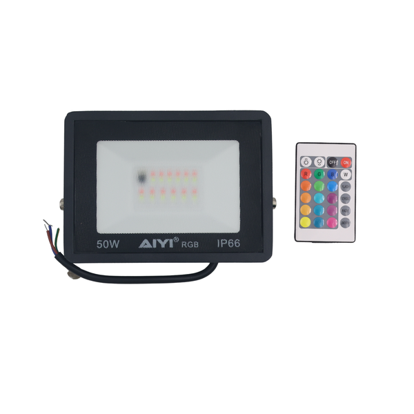 AIYI 50W RGB LED Flood Light with Remote, Colour Changing Light AY399-021