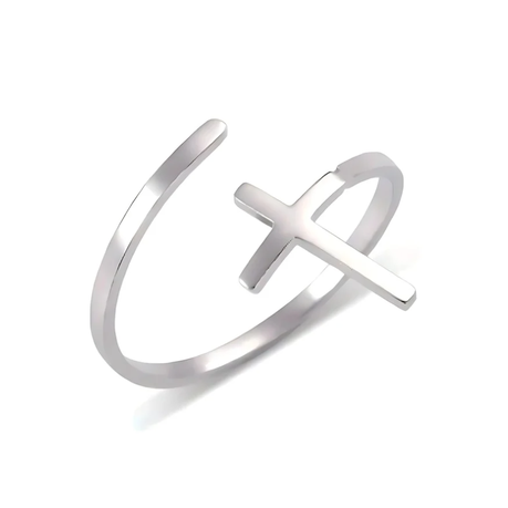 Stainless Steel Cross Ring for Faith Image