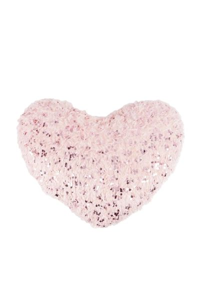 Feathery Sequin Shaped Heart Cushion Large, 60x70cm