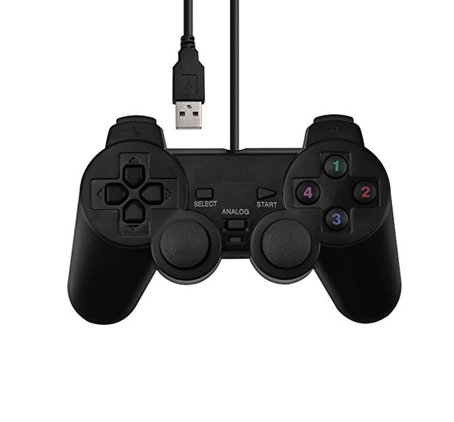 Replacement Dual Shock Wired Controller For PC Computer Laptop