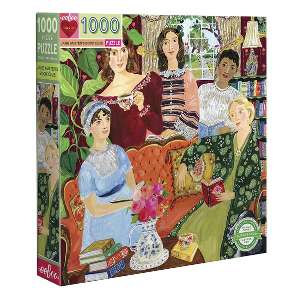 eeBoo Square Family Puzzle - Jane Austen's Book Club: 1000 Pieces