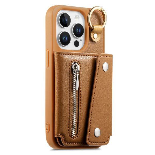 Left Right Flip Zipper Wallet Phone Case Compatible with iPhone 13 Pro Max