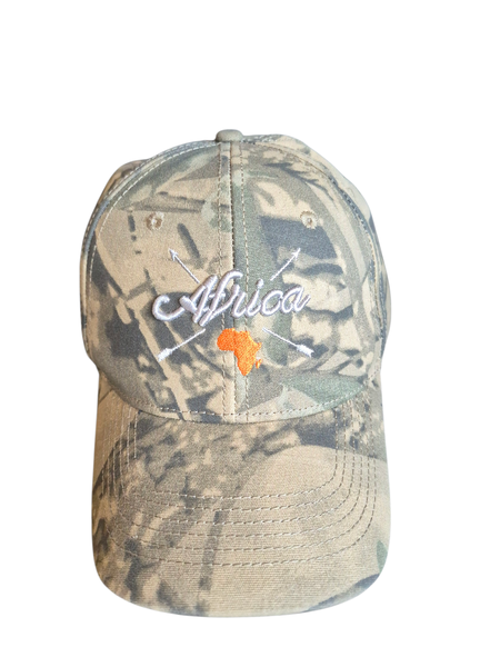 Kool Africa - Embroided - Africa Spears on Camo Adjustable Cap