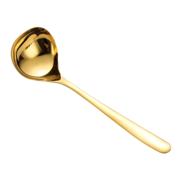 Premium Gold-Toned Stainless Steel Soup Ladle - Gold