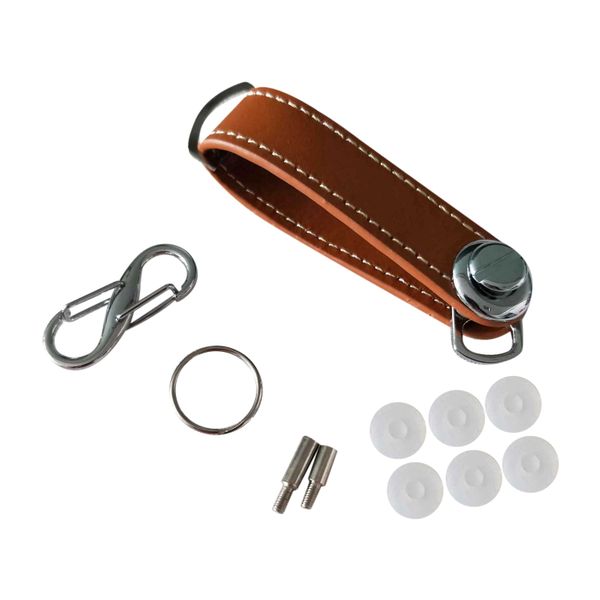 Car Key Pouch Case Wallet Holder Chain Key Wallet Ring Pocket Brown