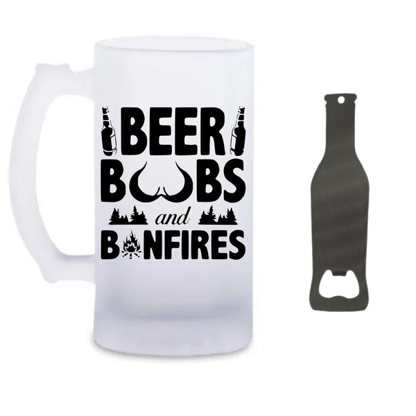 Bonfires Beer Glass and Bottle Opener