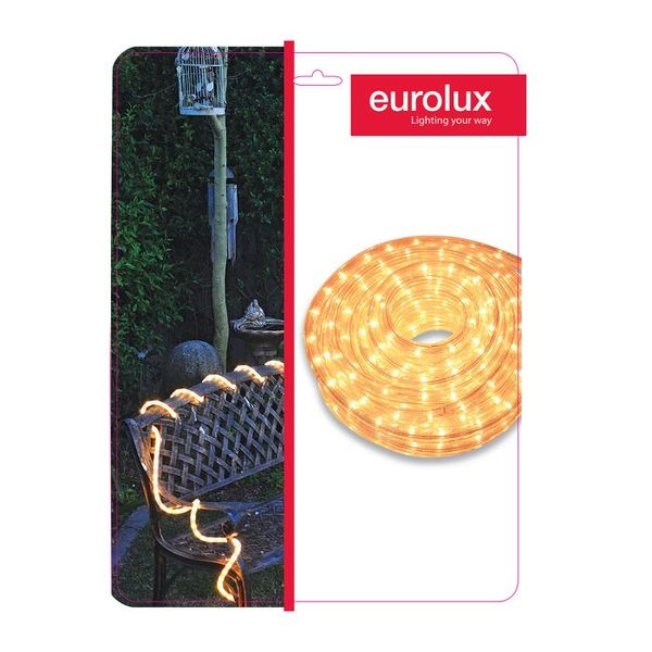 Eurolux - Led Rope Light 10M Clear Ww 8 Function
