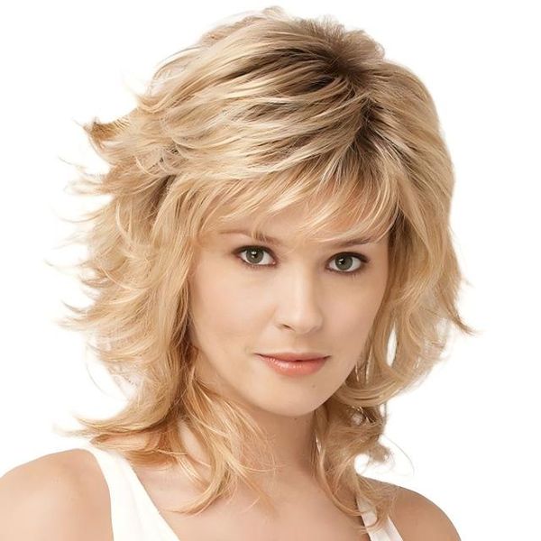 Trendy Women's Short Curly Wig Golden Ombre Gradient