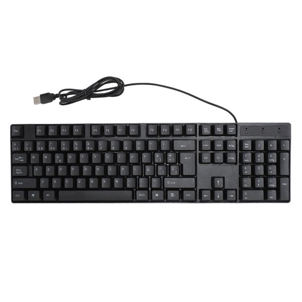104 Key Spanish Keyboard Ergonomic, 4.9ft Cable