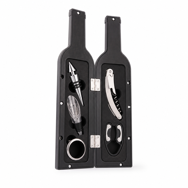 Wine Accessory Set 5 Piece with Waiter S Corkscrew Foil Cutter Pourer