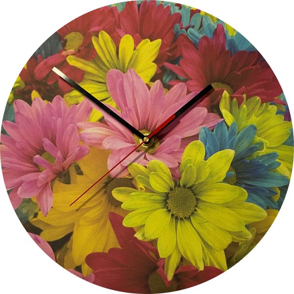 UnXusa - Canvas on MDF Wall Clock - Flower Power