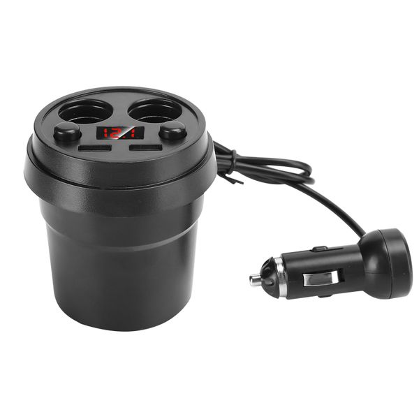 Cup Dual USB Car Charger with Wire Multifunction for Phone Tablet PC