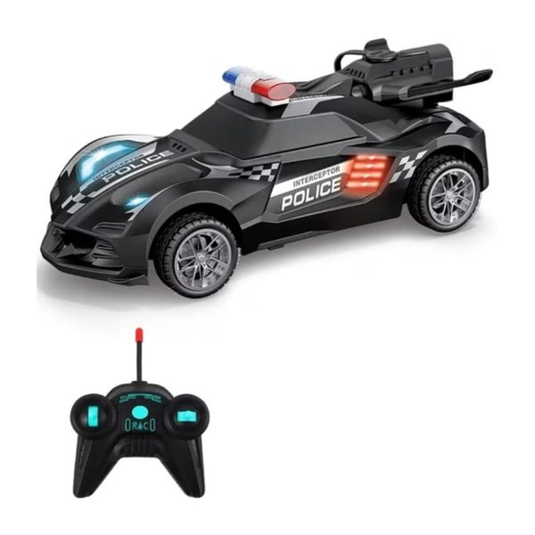 Remote Control Police Car Toy Smoke Effect &amp; LED Lights Fast Rechargeable