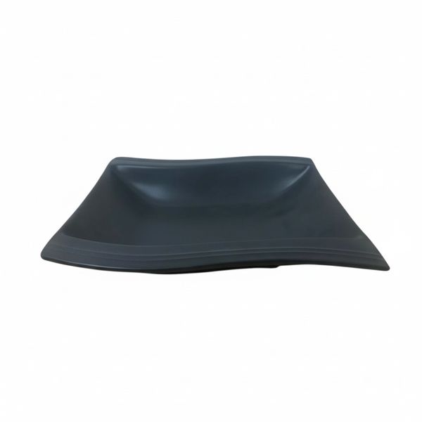 Black Wavy Dinner Plate - 20.5cm x 20.5cm x 3.5cm - Set of 8