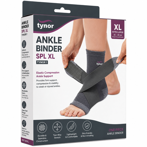 Tynor Ankle Binder XL Elastic Compression Ankle Support Brace