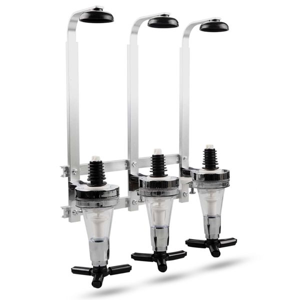 3 Bottle Wall Mounted Dispenser Optic Wine Liquor Stand Home Party Bar Tot
