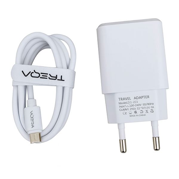 TREQA CS-221 Charger Suit - Dual USB Fast Charger with Cable