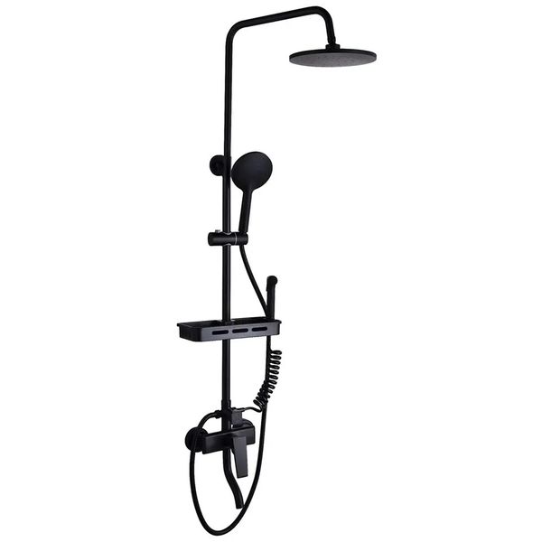 Exel All in One Shower Rail Set - Matt Black