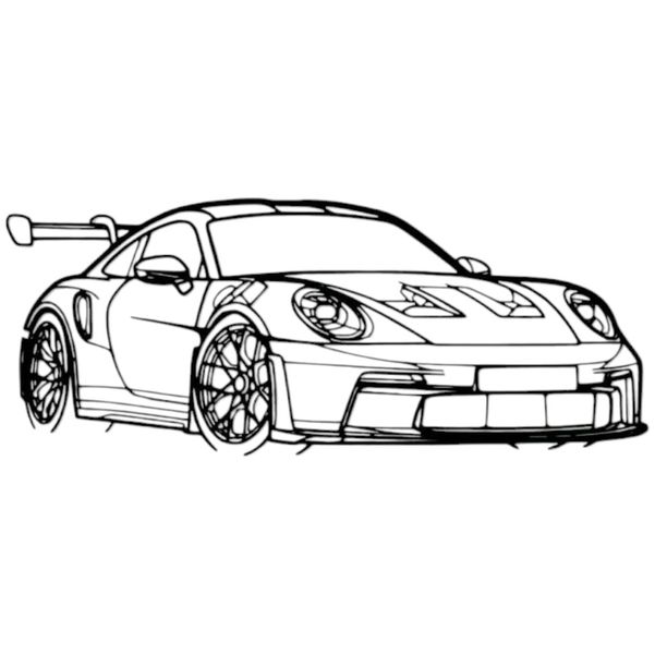 Sports Car Steel Wall Art Stencil - Black (40.5cm)