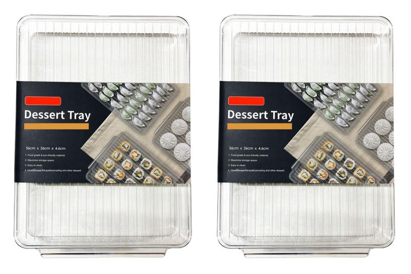 2 Dessert Serving Or Storage Tray