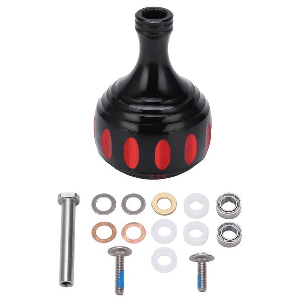 Black Red Aluminum Alloy Reel Handle Knob