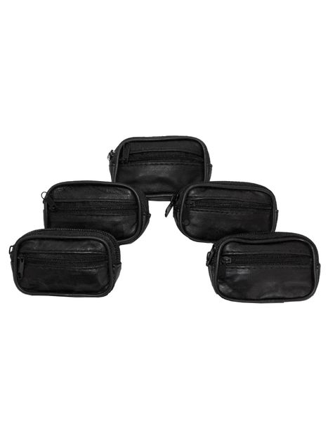 Fino G6331 Set of 5 Soft Sheep Skin Leather Mini Belt Pouches