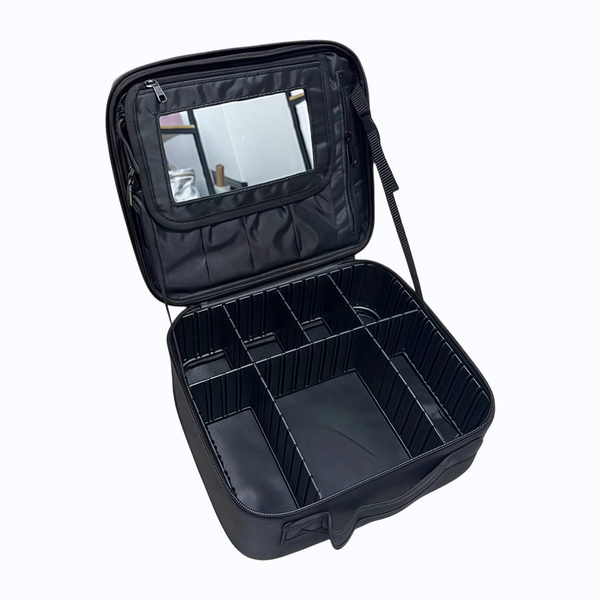Cosmetic Bag Travel Toiletry Bag with Mirror Mini Makeup Suitcase-27x24x9CM