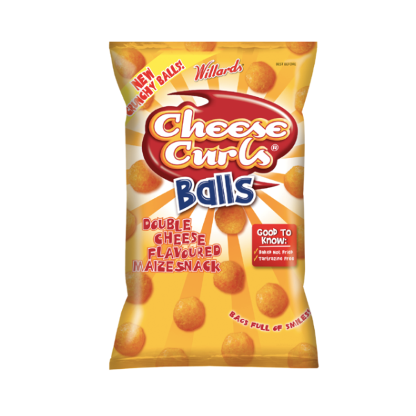 Willards Cheese Curls Balls Cheese Flavour 24 x 100g Buy Online in